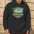Gateway Arch National Park Illustrazione Retro Badge Felpa con cappuccio Estilo de vida