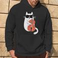 Gato Gracioso Con Gafas De Sol De Músico Contrabajo Sudadera Estilo de vida