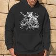 Gatto Arte Giapponese Ninja Ukiyo-E Anime Style Samurai Cat Felpa con cappuccio Estilo de vida