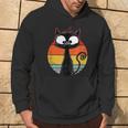 Gatto Nero Divertente Gatto Carino Gatto Retrò Felpa con cappuccio Estilo de vida