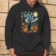 Halloween Van Gogh Starry Night Black Cat Pumpkins Hoodie Lifestyle