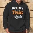 He's My Treat Skeleton Couples Matching Couple Halloween Hoodie Lifestyle