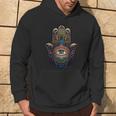 Khamsah Eye Or Hand Of Fatima On Colourful Hamsa Hand Kapuzenpullover Lebensstil