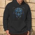 Leopardo Opera D'arte Fantasy Occhi Blu Animale Motivo Leopardo Felpa con cappuccio Estilo de vida