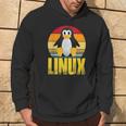 Linux Retrointage Penguin Nerd Sky And Geek Coding Kapuzenpullover Lebensstil