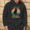 Mi Piacciono I Gatti Più Delle Persone Impressionante Retro Tramonto Amanti Degli Animali Felpa con cappuccio Estilo de vida
