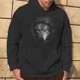 Opera D'arte Con Occhi Blu Lupo Motivo Animale Da Parete Lupo Felpa con cappuccio Estilo de vida