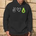 Pace Amore Avocado Avocado Amante Divertente Felpa con cappuccio Estilo de vida