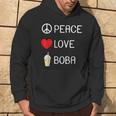 Peace Love Boba Tea Bubble Milk Teas Amante Regalo Felpa con cappuccio Estilo de vida