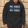 Perkele Finnish Flag Finland Suomi Distressed Kapuzenpullover Lebensstil