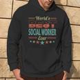 Retro Badge Worlds Best Social Worker Felpa con cappuccio Estilo de vida