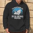 Retro Id Rather Be Folding Paper Divertente Origami Felpa con cappuccio Estilo de vida