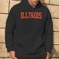 Retro Illinois Il Souvenir Vintage Illinois Orange Throwback Hoodie Lifestyle