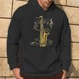 Sassofonista Note Musicali Chiave Diiolino Sassofono Felpa con cappuccio Estilo de vida