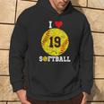 Softbol Número 19 Softball Amante Regalointage Retro Sudadera Estilo de vida