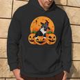 Tuxedo Cat Witch Hat Halloween Scary Jack O Lantern Pumpkins Hoodie Lifestyle