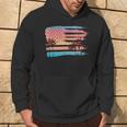 Vintage Tropical Summer-Holiday And Usa Flag Beach Palm Tree Hoodie Lifestyle