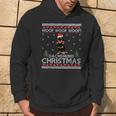 Woof Dachshund Ugly Christmas Sweater Dog Lover Xmas Hoodie Lifestyle