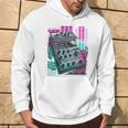 Backprint Synthwave Futurismaporwave Dj Music Retrowave Felpa con cappuccio Estilo de vida