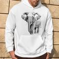 Dipinto A Mano Elefante Realistico Stampa Elefante Felpa con cappuccio Estilo de vida