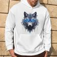 Fantasia Lupo Occhi Blu Motivo Animale Lupo Felpa con cappuccio Estilo de vida
