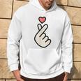 Finger Heart I Love You Carino Coreano Saranghaeyo Felpa con cappuccio Estilo de vida