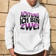 Kinder Achtung Ich Bin Zwei Geburtstag 2 Geburtstagsfeier Kapuzenpullover Lebensstil