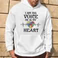 I Am Hisoice He Is My Heart Herzschlag Autism Awareness Son Kapuzenpullover Lebensstil