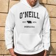 O'neill Nebraska Ne Sports intage Gray Kapuzenpullover Lebensstil