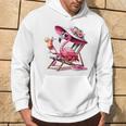 Pink Flamingos Summer Vibes Beach Palm Tree Summer Vacations Hoodie Lifestyle