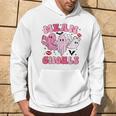 Retro Pink Mean Ghouls Halloween Ghost Let's Go Ghouls Cute Hoodie Lifestyle