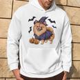 Scary Pumpkin Bat Witch Pomeranian Dog Halloween Hoodie Lifestyle