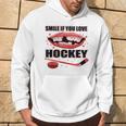 Sorriso Se Amate Hockey Giocatore Di Hockey Divertente Felpa con cappuccio Estilo de vida