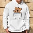 Tasca Sul Petto Con Grazioso Orsetto In Stile Kawaii Cartoon Anime Style Felpa con cappuccio Estilo de vida
