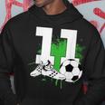 11° Compleanno Ragazzo 11 Anni Calciatore Compleanno Calcio Felpa con cappuccio Regalos divertidos