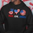 4Th Of July Peace Love America Us Flag Fourth Of July Hoodie Funny Gifts