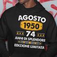 Agosto 1950 74 Anni Compleanno Uomo Donna 1950 Felpa con cappuccio Regalos divertidos
