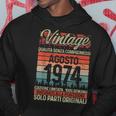 Agosto 1974Intage Maglia 50 Compleanno Anni Uomo Donna Felpa con cappuccio Regalos divertidos