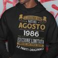 Agosto 1986Intage Maglia 38 Compleanno Anni Uomo Donna Felpa con cappuccio Regalos divertidos