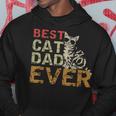 Best Cat Dad Ever Retro Style Cat Daddy Lover Felpa con cappuccio Regalos divertidos