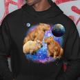 Capibara Divertente Galassia Terra E Luna Capibara Felpa con cappuccio Regalos divertidos