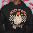Creep It Real Skateboarding Ghost Retro Halloween Costume Hoodie Unique Gifts