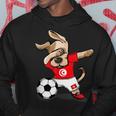 Dabbing Dog Tunisia Soccer Bandiera Tunisina Calcio Felpa con cappuccio Regalos divertidos
