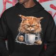 Divertente Con Gatti Arrabbiati E Caffè Felpa con cappuccio Regalos divertidos