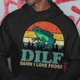 Dilf-Damn I Love Frogs Saying Frog-Amphibian Lovers Felpa con cappuccio Regalos divertidos