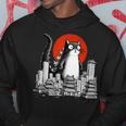Divertente Catzilla Kaiju Mostro Retro Arte Giapponese Gatto Persone Felpa con cappuccio Regalos divertidos