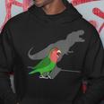 Divertente Dinosauro T-Rex Shadow Rosy Faced Green Lovebird Felpa con cappuccio Regalos divertidos