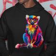 Donna Colorato Lemur Carino Foresta Pluviale Giungla Animali Am Con Collo A Felpa con cappuccio Regalos divertidos