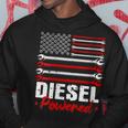 Donna Diesel Mechanic Powered Patriotic American Flag Con Collo A Felpa con cappuccio Regalos divertidos