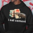 I Eat Cement Moo Deng Hippo Oddly Specific Dank Meme Hoodie Unique Gifts
